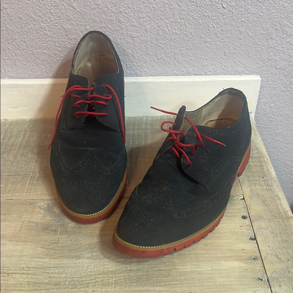 Joseph Abboud  Blue Suede Shoes/Oxfords- lace up Sz 11.5 men’s- so cool